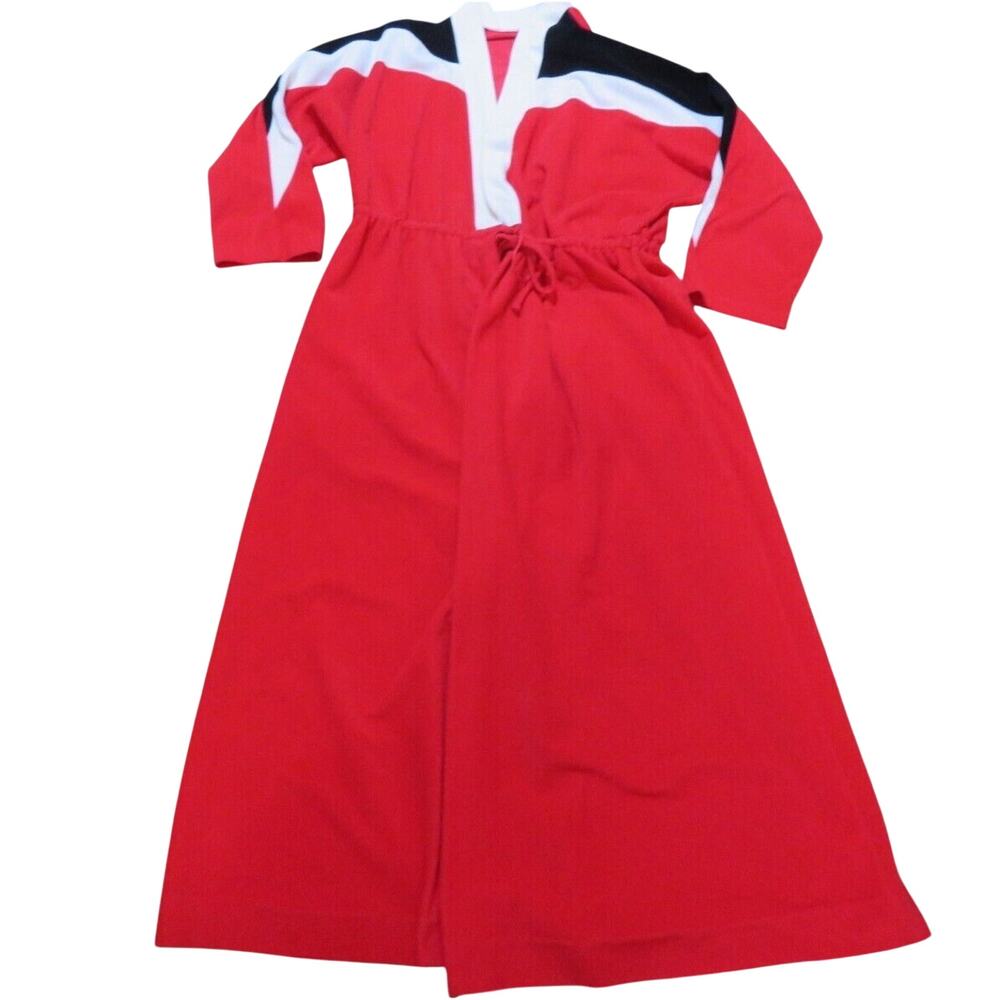 Mrs Claus Costume - Robe & Wig Red White Black Correlations USA Made M Santa